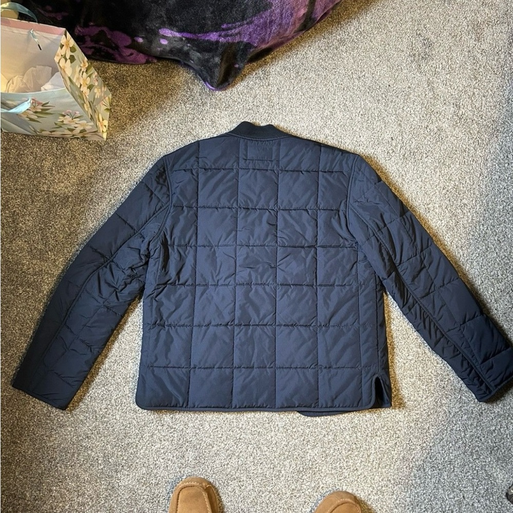 Club Monaco Blue Puffer Jacket Quilted Hip-Length